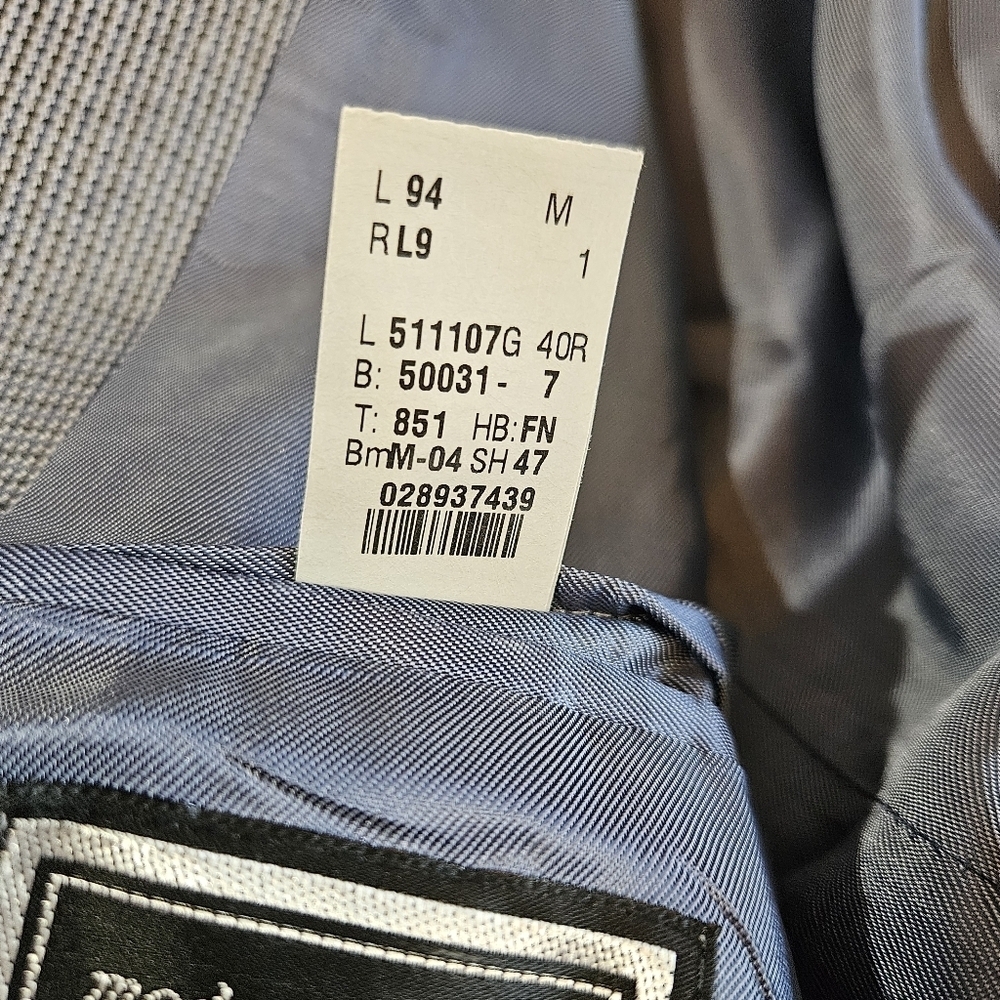 Ralph Ralph Lauren Silk Blue Gray Houndstooth Print Sport Coat Blazer Size 40R - Picture 6 of 15